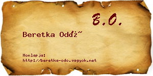 Beretka Odó névjegykártya